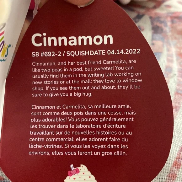 Squishmallows Squishmallow cinnamon frozen yogurt valentines stuffed plush - Picture 6 of 6
